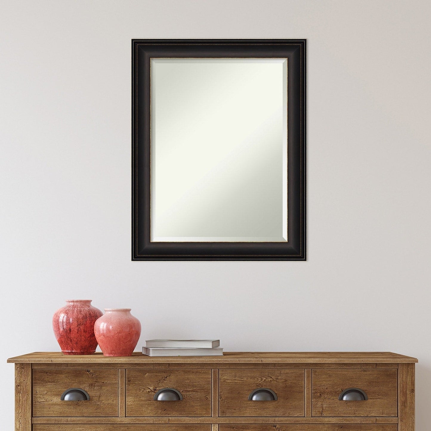 Specchio da parete per bagno bisellato - Cornice in bronzo oliato Trio - Cornice in bronzo oliato Trio