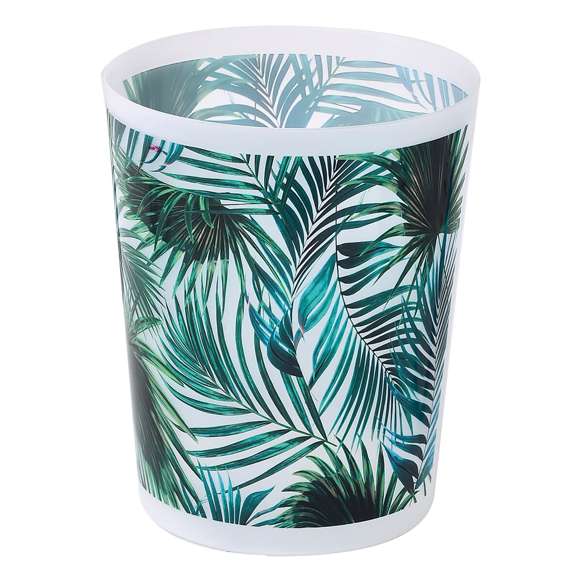 Cestino per rifiuti in plastica con stampa tropicale, 4,5 litri-1,2 galloni - 9,4 A x 7,8 L x 6,2 P