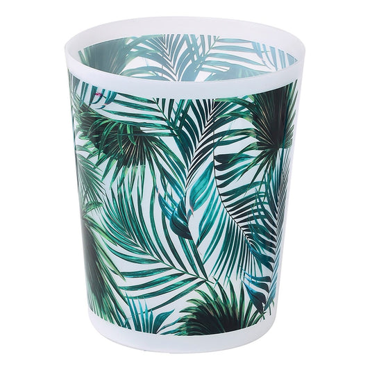 Cestino per rifiuti in plastica con stampa tropicale, 4,5 litri-1,2 galloni - 9,4 A x 7,8 L x 6,2 P