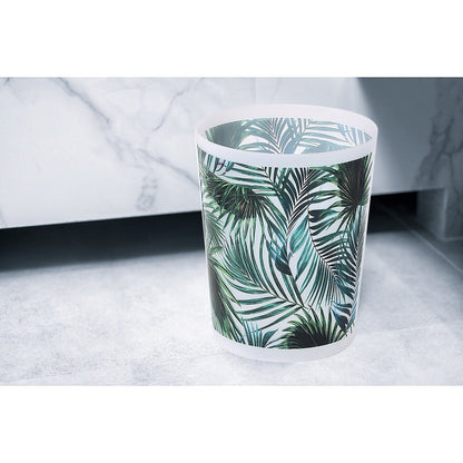Cestino per rifiuti in plastica con stampa tropicale, 4,5 litri-1,2 galloni - 9,4 A x 7,8 L x 6,2 P