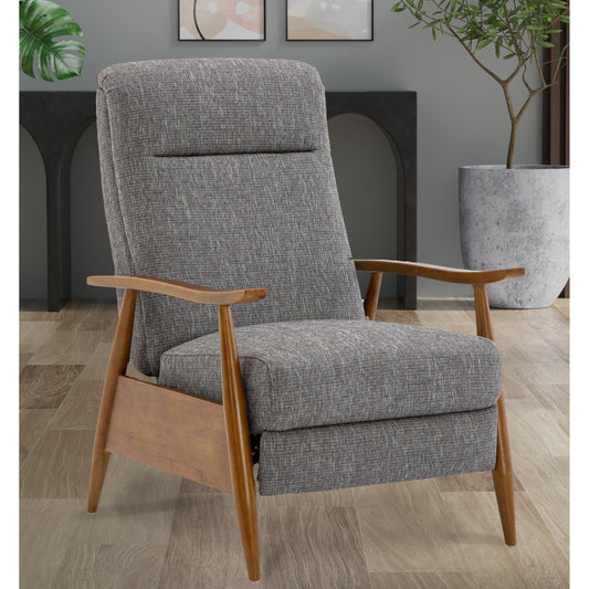 Poltrona reclinabile Tustin Wood Arm Push Back in tessuto tecnico - Grigio cenere