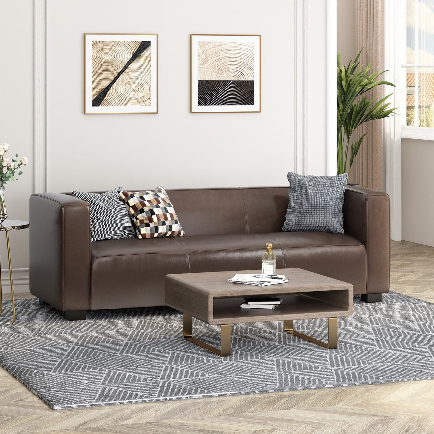 Divano Tuxedo Arms a 3 posti con gambe in legno di betulla