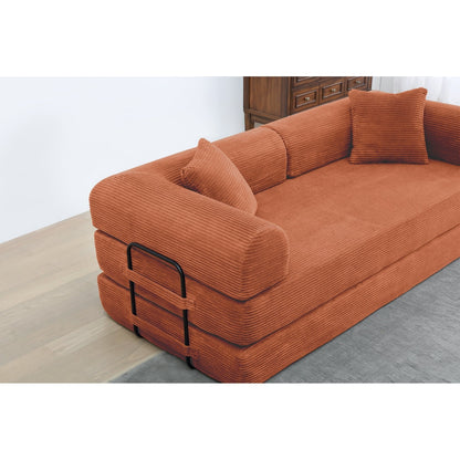 Divano letto trasformabile Twilight in 2 pezzi, divano letto pieghevole in velluto a coste con struttura fissa per spazi abitativi accoglienti