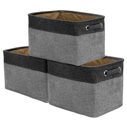Set di cestini portaoggetti in twill - Confezione da 3, nero