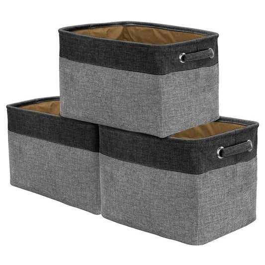 Set di cestini portaoggetti in twill - Confezione da 3, nero