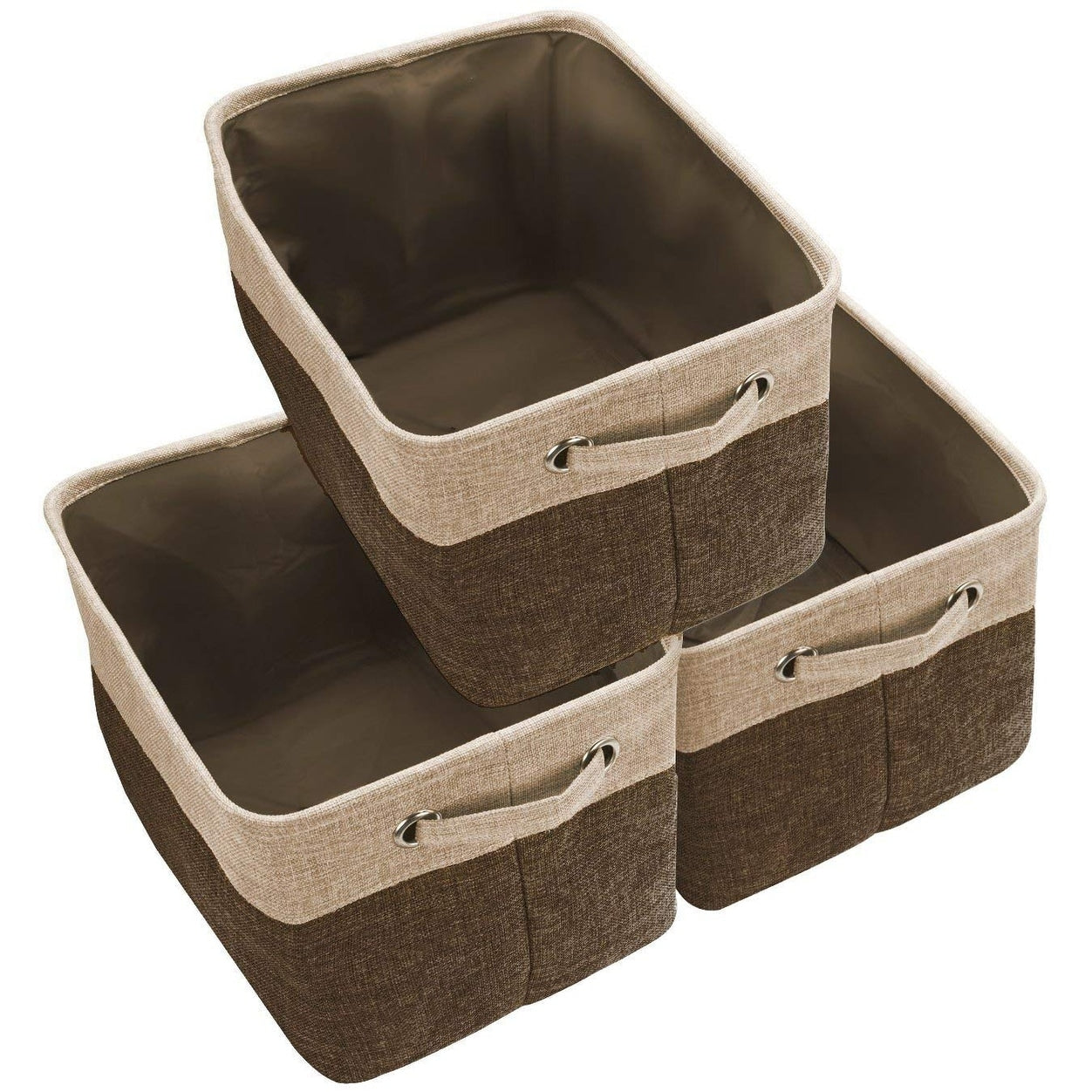 Set di cestini portaoggetti in twill - Confezione da 3, nero