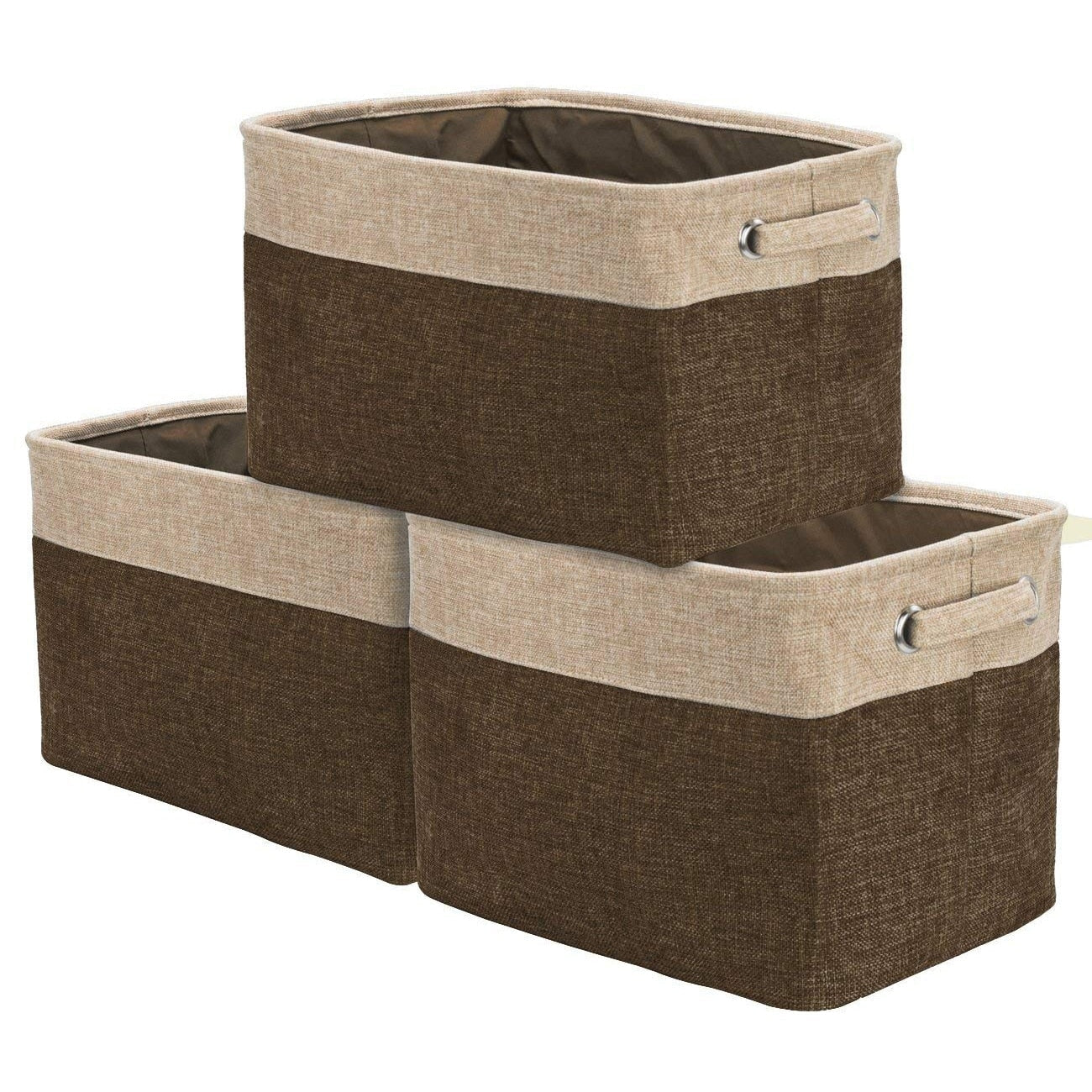Set di cestini portaoggetti in twill - Confezione da 3, nero