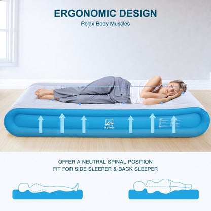 Materasso ad aria gemellare con pompa e cuscino integrati, tecnologia di supporto alta 17'', materasso gonfiabile per viaggi a casa, capacità di 660 libbre