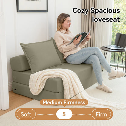 Divano letto convertibile doppio - Divano letto pieghevole multifunzionale con cuscino e schienale regolabile, ideale per dormitori/camere degli ospiti