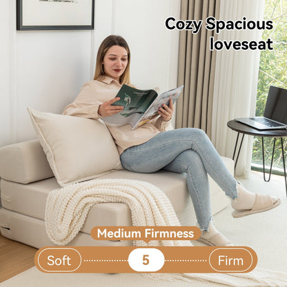 Divano letto convertibile doppio - Divano letto pieghevole multifunzionale con cuscino e schienale regolabile, ideale per dormitori/camere degli ospiti