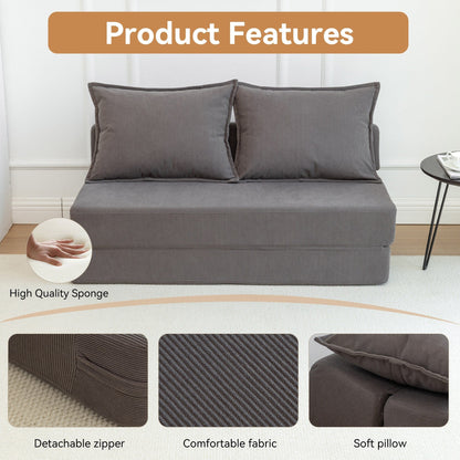 Divano letto convertibile doppio - Divano letto pieghevole multifunzionale con cuscino e schienale regolabile, ideale per dormitori/camere degli ospiti