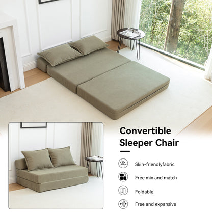 Divano letto convertibile doppio - Divano letto pieghevole multifunzionale con cuscino e schienale regolabile, ideale per dormitori/camere degli ospiti