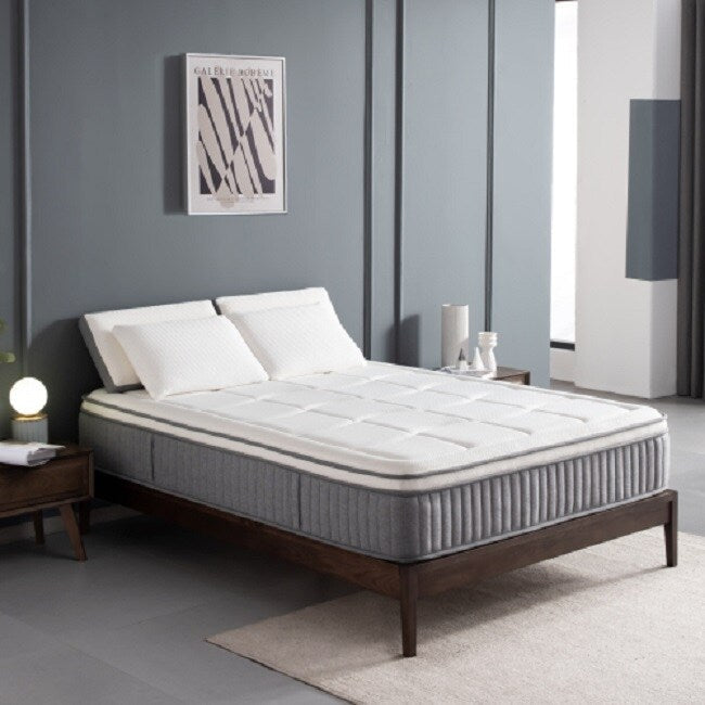 Materasso matrimoniale, materasso ibrido Euro Top da 12 pollici, memory foam in gel con materasso a molle insacchettate in una scatola per un sonno fresco