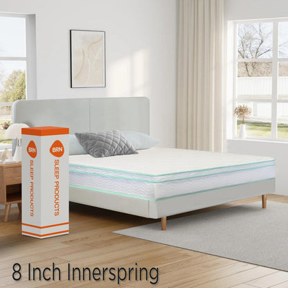 Materasso ibrido a molle insacchettate in memory foam Cool Gel di medie dimensioni, misura Twin, 8, molle in acciaio temperato per impieghi gravosi, traspirabilità