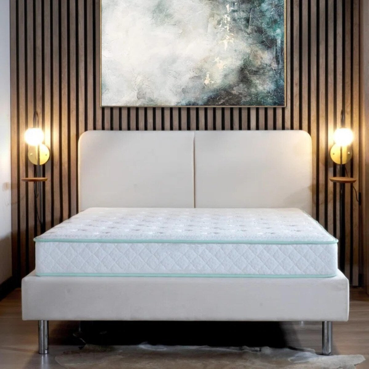 Materasso Twin XL da 9 pollici Excellence - Materasso a molle insacchettate con rivestimento in schiuma di Aloe Vera ibrido con parte superiore stretta e media