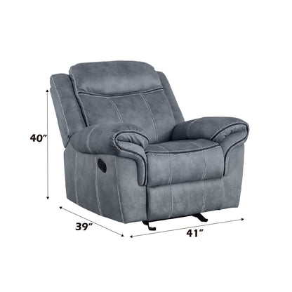 Poltrona reclinabile in velluto grigio bicolore