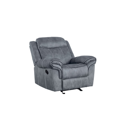 Poltrona reclinabile in velluto grigio bicolore