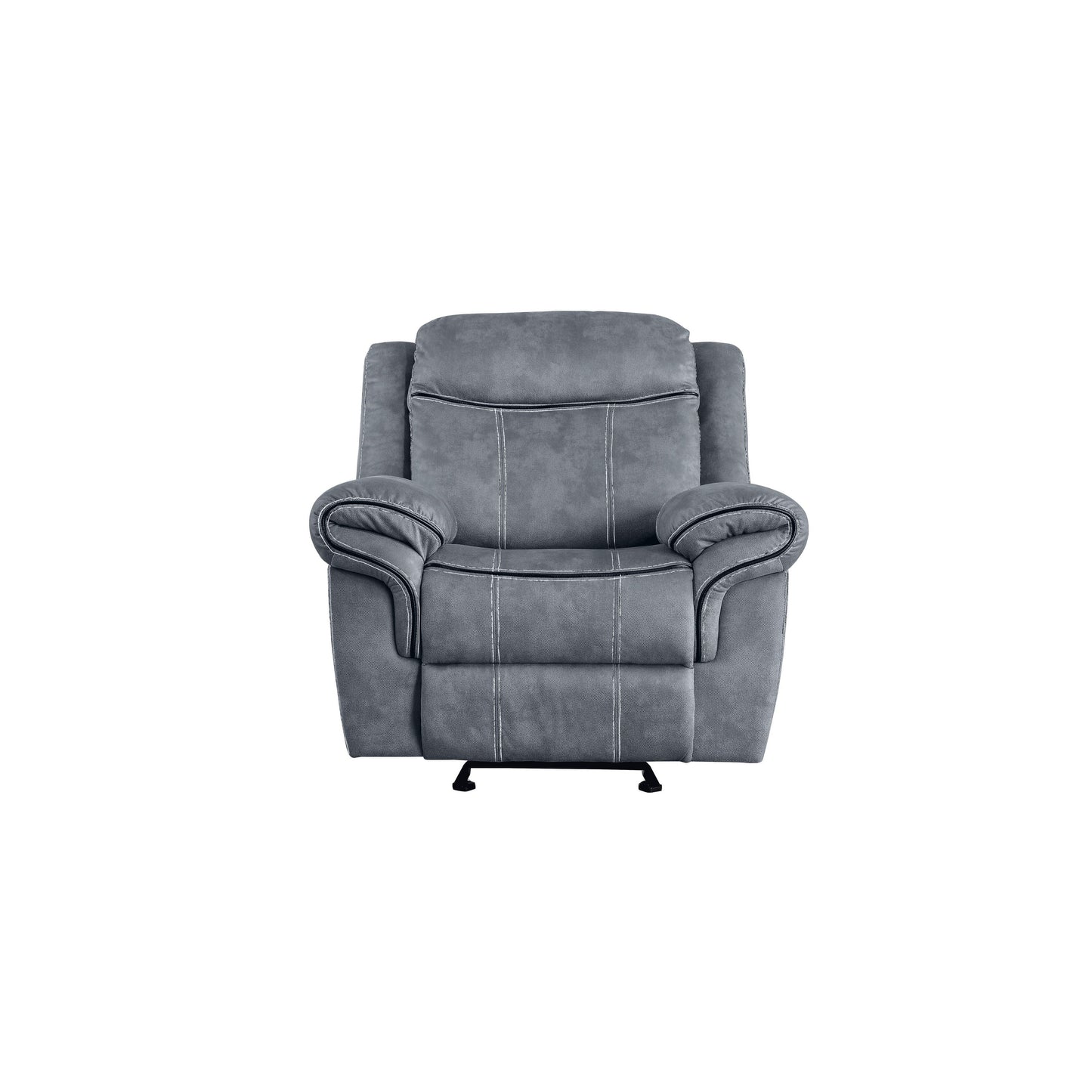 Poltrona reclinabile in velluto grigio bicolore