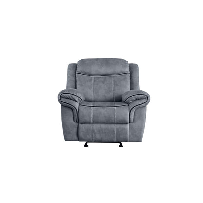 Poltrona reclinabile in velluto grigio bicolore