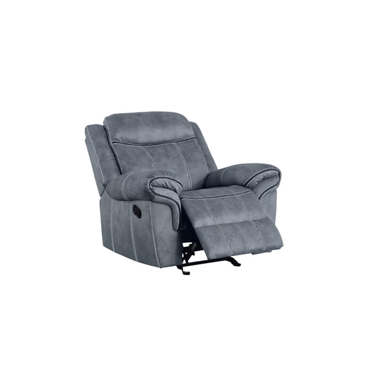 Poltrona reclinabile in velluto grigio bicolore