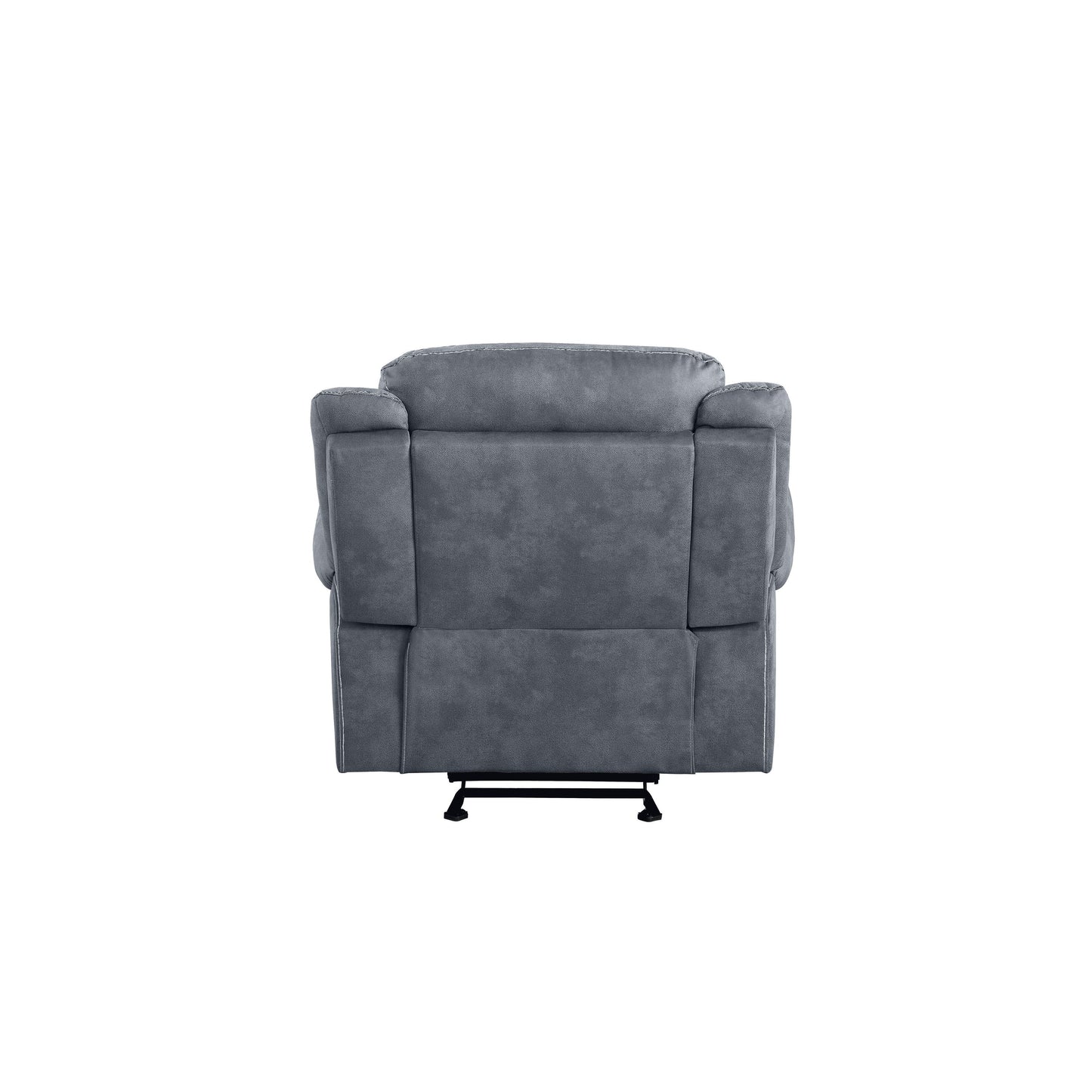 Poltrona reclinabile in velluto grigio bicolore