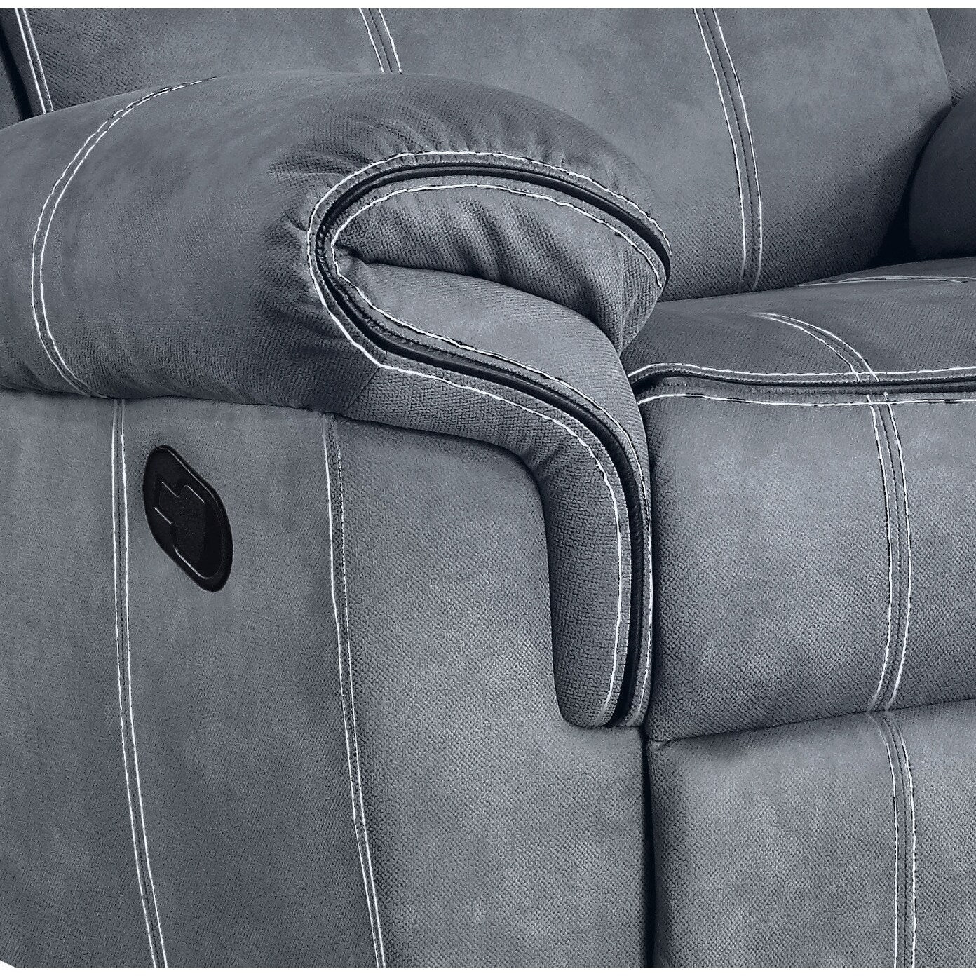 Poltrona reclinabile in velluto grigio bicolore