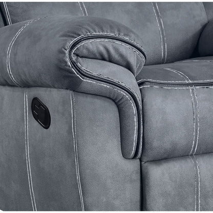 Poltrona reclinabile in velluto grigio bicolore