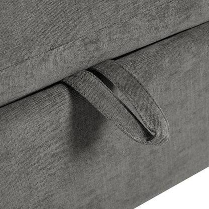 Divano componibile a 6 posti a forma di U rivestito in lino con 2 pouf contenitore mobili per home theater in soggiorno