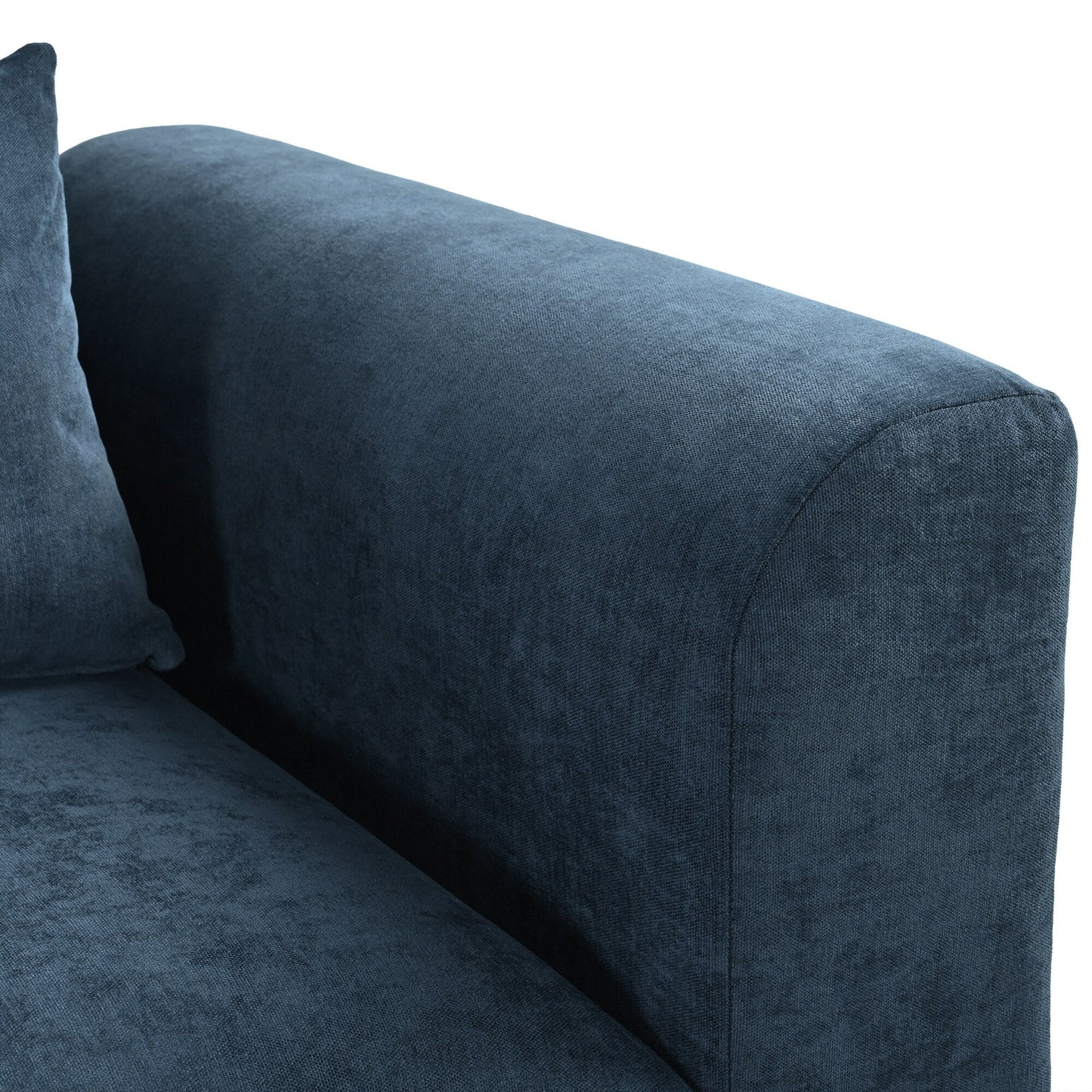 Divano componibile a 6 posti a forma di U rivestito in lino con 2 pouf contenitore mobili per home theater in soggiorno
