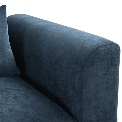 Divano componibile a 6 posti a forma di U rivestito in lino con 2 pouf contenitore mobili per home theater in soggiorno