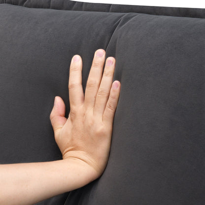 Divano componibile a U con cuscini in vita, divano simmetrico imbottito a 6 posti, divano letto con chaise longue