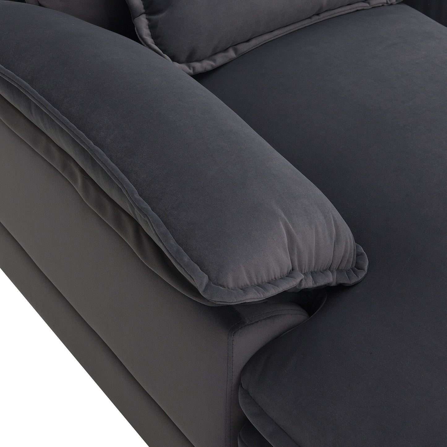 Divano componibile a U con cuscini in vita, divano simmetrico imbottito a 6 posti, divano letto con chaise longue
