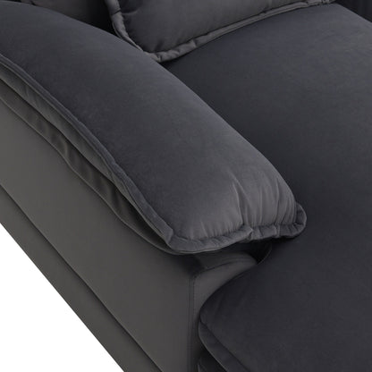 Divano componibile a U con cuscini in vita, divano simmetrico imbottito a 6 posti, divano letto con chaise longue