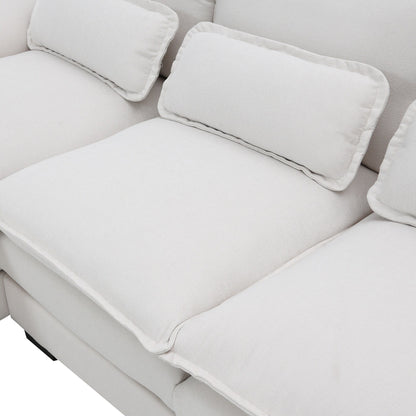 Divano componibile a U con cuscini in vita, divano simmetrico imbottito a 6 posti, divano letto con chaise longue
