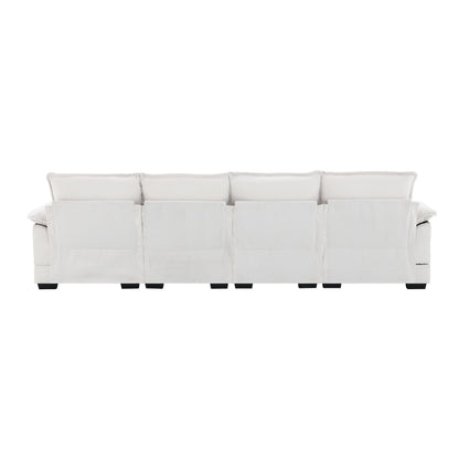 Divano componibile a U con cuscini in vita, divano simmetrico imbottito a 6 posti, divano letto con chaise longue