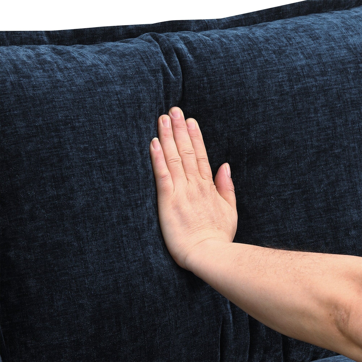 Divano componibile a U con cuscini in vita, divano simmetrico imbottito a 6 posti, divano letto con chaise longue