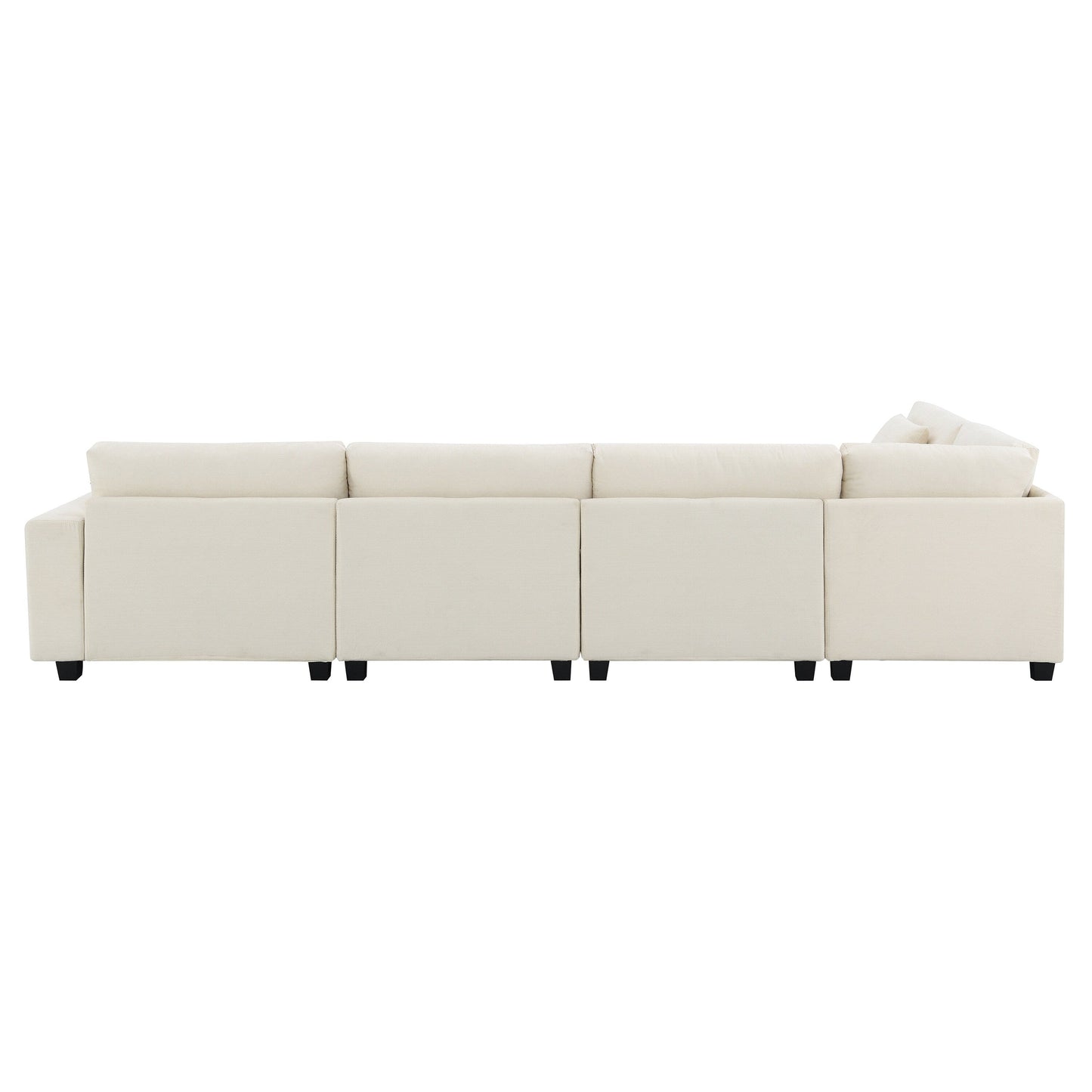 Divano componibile a U, set di divani in ciniglia con pouf, braccioli nascosti e portabicchieri, porte di ricarica USB