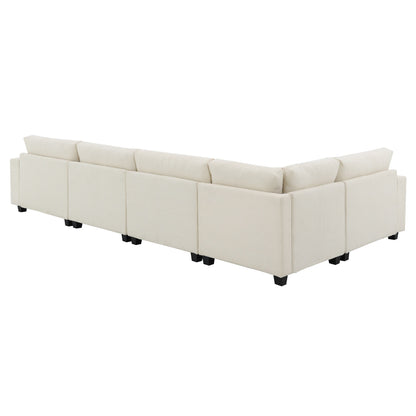 Divano componibile a U, set di divani in ciniglia con pouf, braccioli nascosti e portabicchieri, porte di ricarica USB