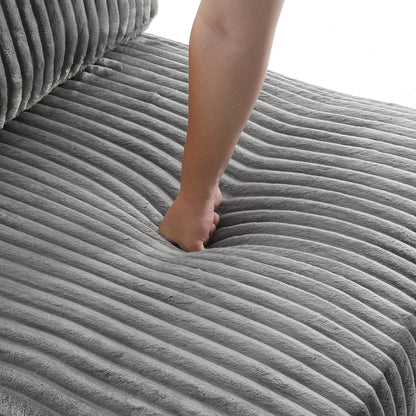 Divano modulare a L imbottito in velluto di peluche UIXE