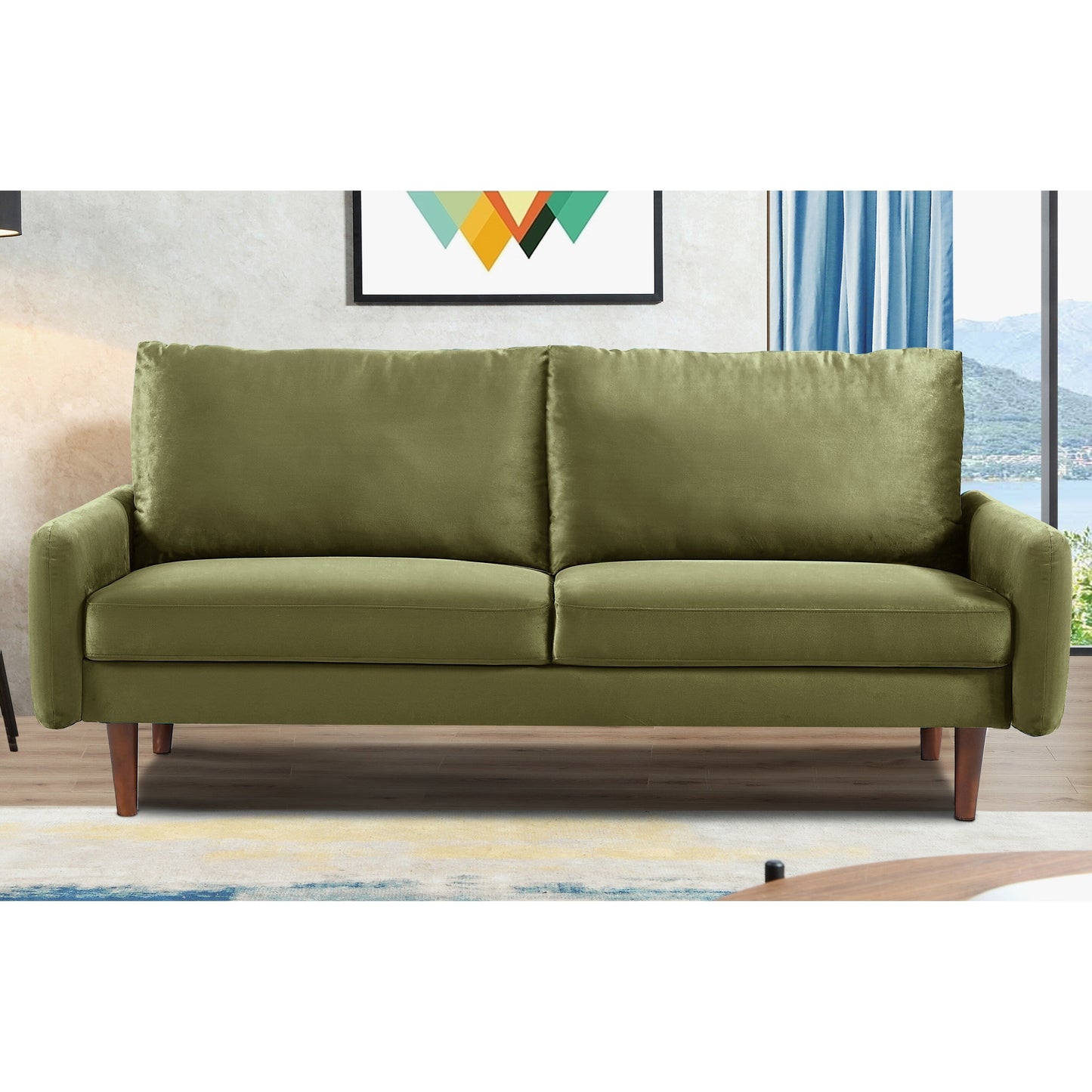 Divano in velluto con gambe affusolate US Pride Furnitirue da 70''W