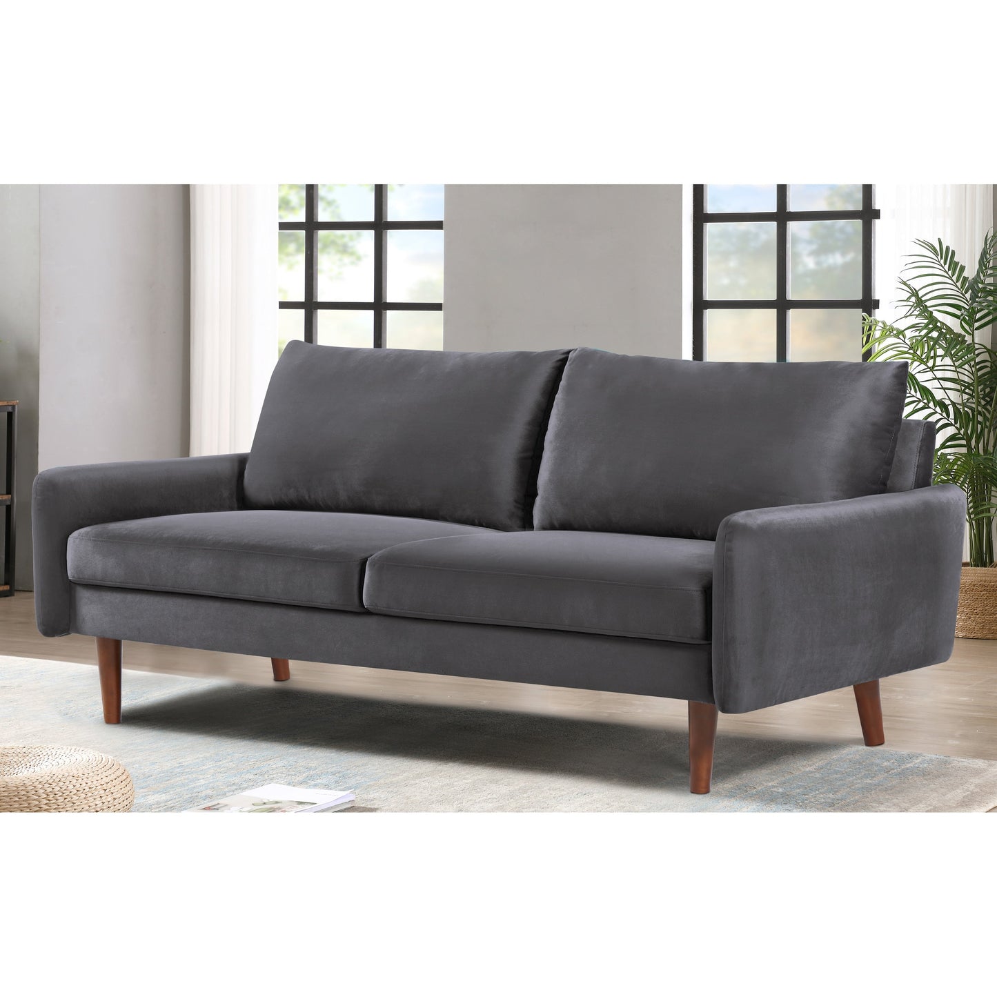 Divano in velluto con gambe affusolate US Pride Furnitirue da 70''W
