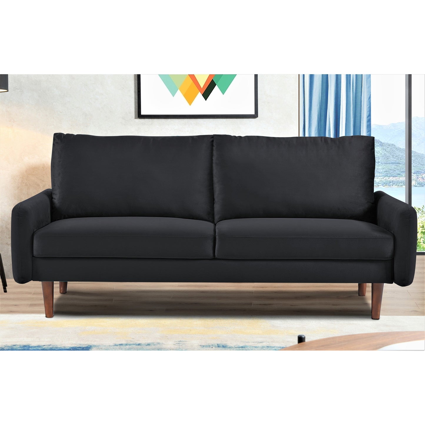 Divano in velluto con gambe affusolate US Pride Furnitirue da 70''W