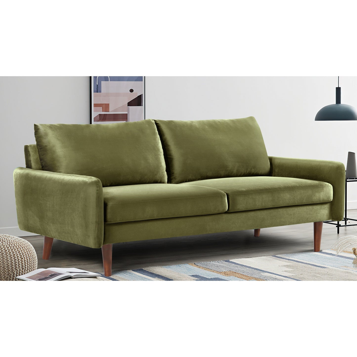 Divano in velluto con gambe affusolate US Pride Furnitirue da 70''W