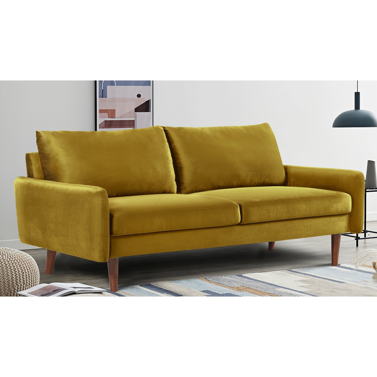 Divano in velluto con gambe affusolate US Pride Furnitirue da 70''W