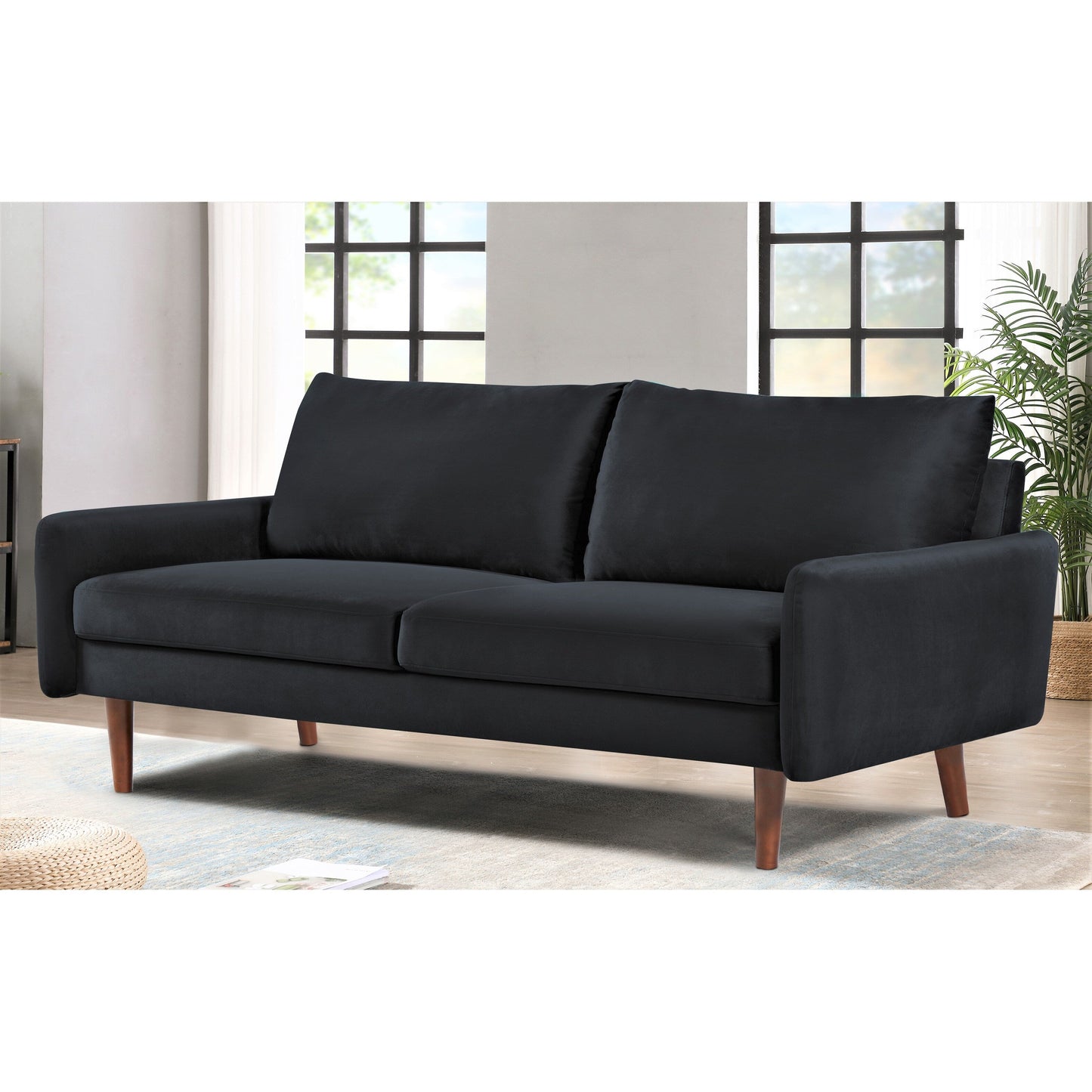 Divano in velluto con gambe affusolate US Pride Furnitirue da 70''W