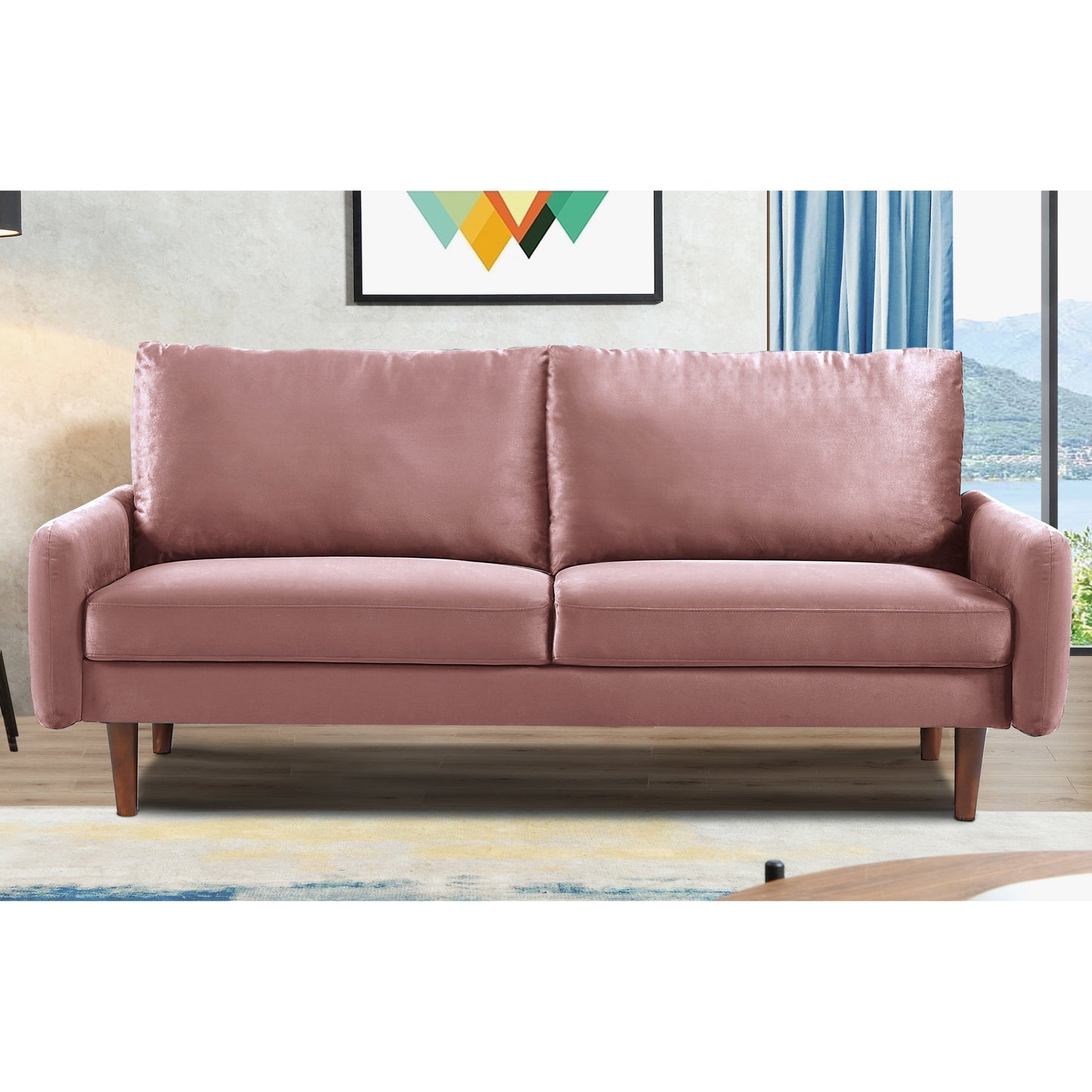 Divano in velluto con gambe affusolate US Pride Furnitirue da 70''W