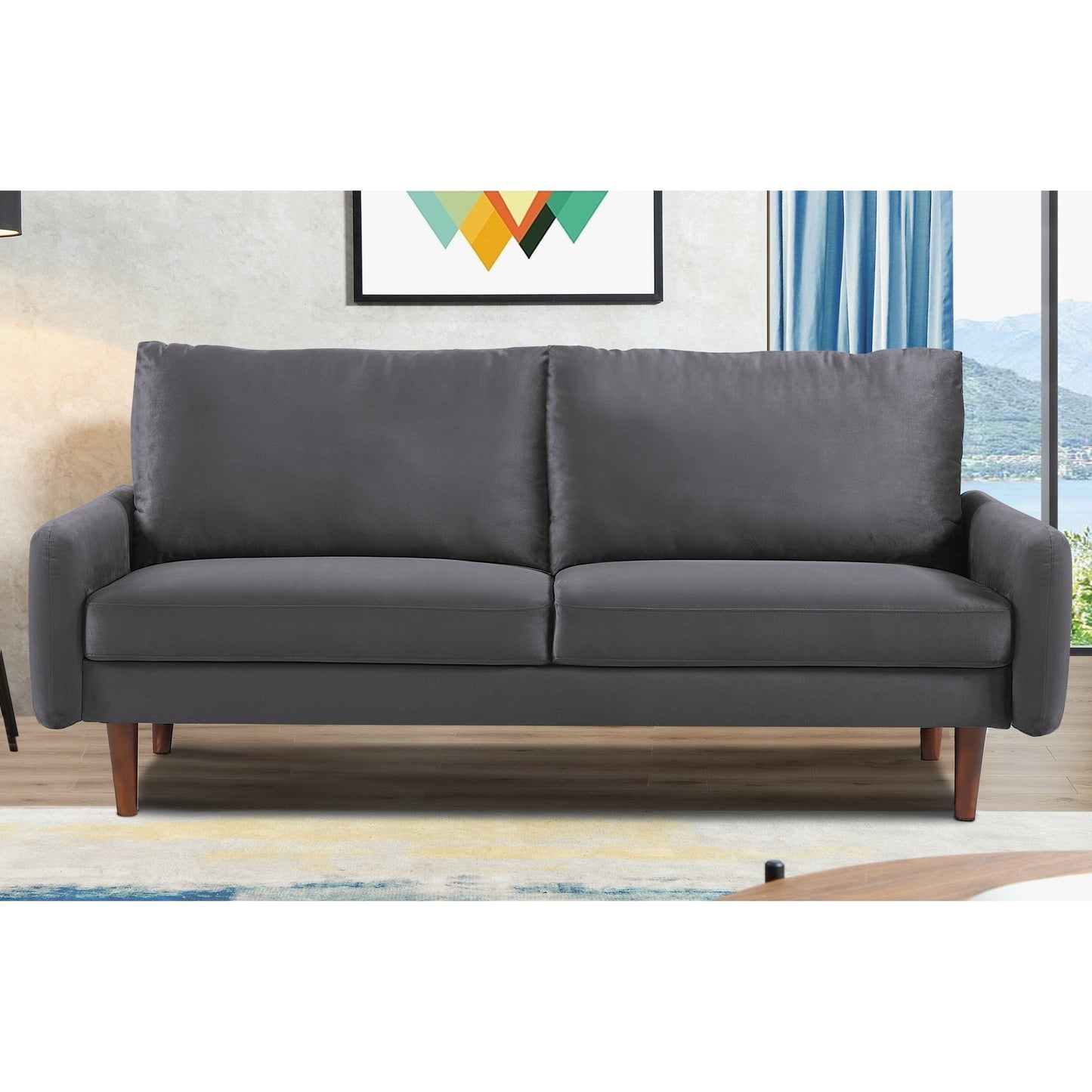 Divano in velluto con gambe affusolate US Pride Furnitirue da 70''W