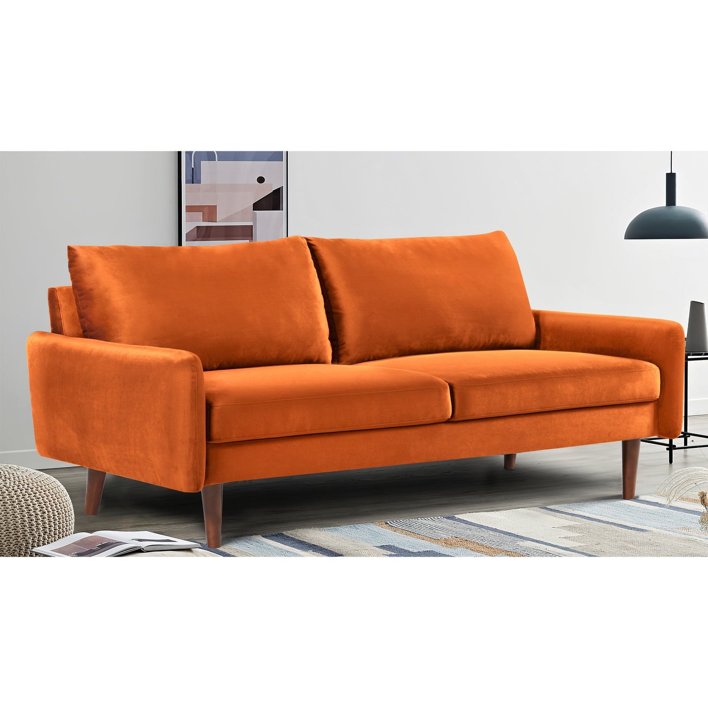 Divano in velluto con gambe affusolate US Pride Furnitirue da 70''W