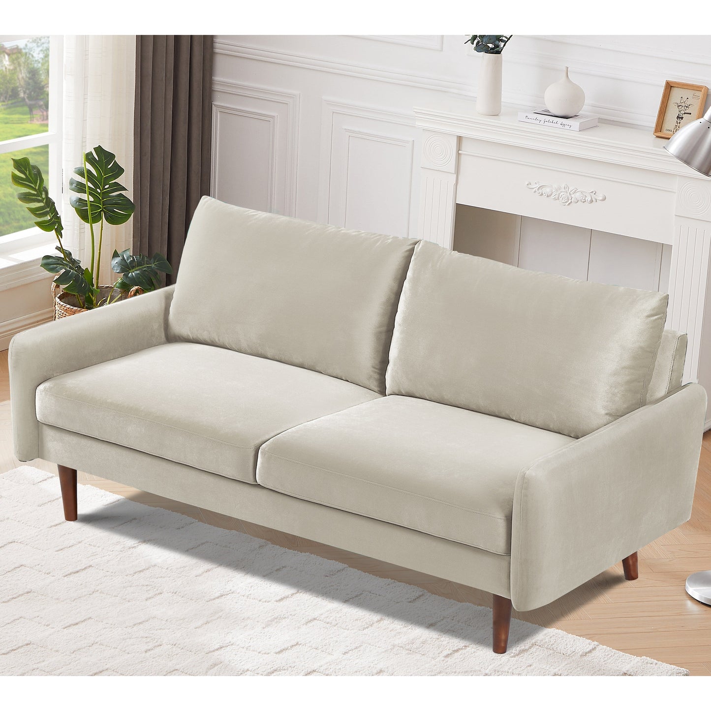 Divano in velluto con gambe affusolate US Pride Furnitirue da 70''W