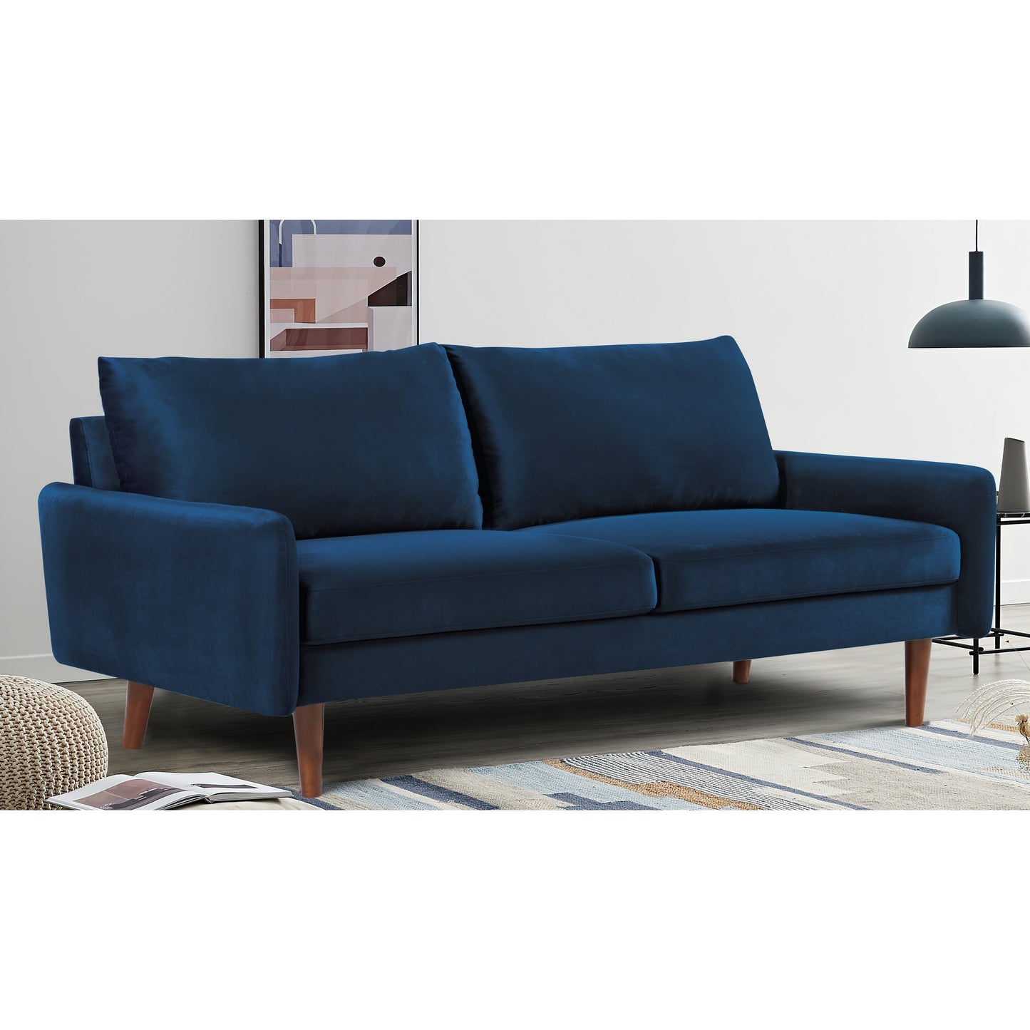 Divano in velluto con gambe affusolate US Pride Furnitirue da 70''W
